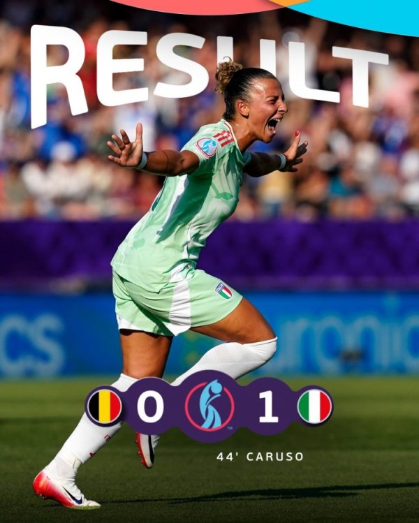 女足欧洲杯：意大利1-0比利时，拜仁女古代足球    员卡鲁