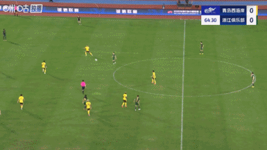 22场赛季首球！奥乌苏小角度兜射破门，浙江1-0领跑  西海