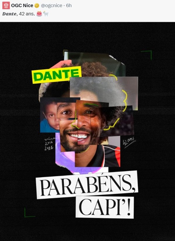 42岁生日的丹特为尼斯杆位，是法甲自47/48赛季第三年长出